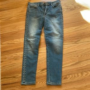 Joe’s Jeans with metal stud detail- perfect to tuck in boots!